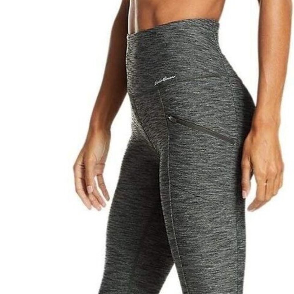 Eddie Bauer Ladies' High Rise Trail Tight Leggings, Green, XS, L. New With Tags